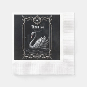 Servilleta De Papel Cisne Eterno de Amor, Para Siempre Comienza Aquí.