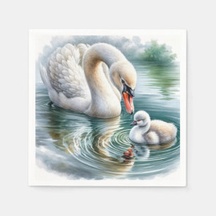 Servilleta De Papel Cisne Madre Con Cygnet