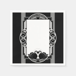Servilleta De Papel Cisnes negros y blancos parisinos Art Deco