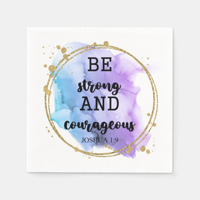 Servilleta De Papel Cita bíblica cristiana religiosa moderna púrpura (Anverso)