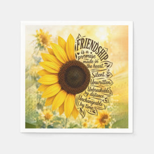 Servilleta De Papel Cita de amistad de girasol