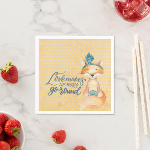 Servilleta De Papel Cita de amor Boho Fox