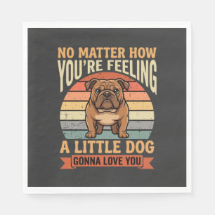 Servilleta De Papel Cita de amor divertida de Bulldog Perro Retro
