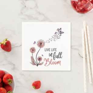 Servilleta De Papel Cita de Flor Silvestre "Vive la vida en plena flor