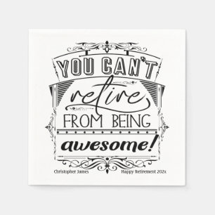 Servilleta De Papel Cita de jubilación personalizada tipografía negra