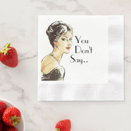 Servilleta De Papel Cita de sarcasmo retro de mujer ventilado