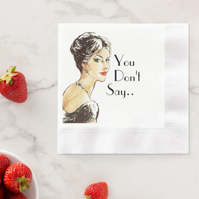 Servilleta De Papel Cita de sarcasmo retro de mujer ventilado (Subido por el creador)