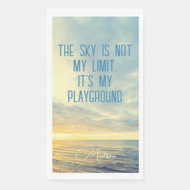 Servilleta De Papel Cita de Sky de nombre personalizado (Anverso)