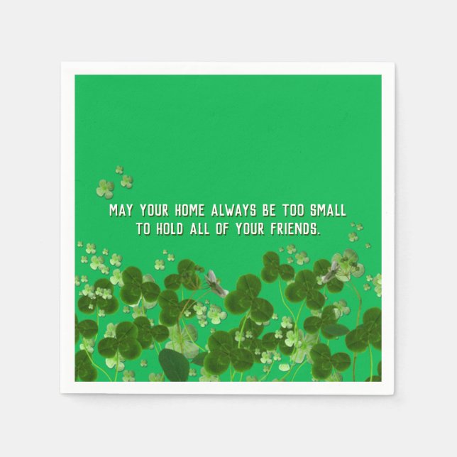 Servilleta De Papel Cita de un amigo irlandés con shamrock (Anverso)