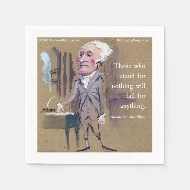 Servilleta De Papel Cita "Defiende algo" de Alexander Hamilton (Anverso)