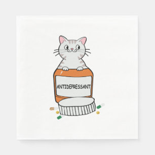 Servilleta De Papel Cita divertida de gato Antidepresivo Amante de gat