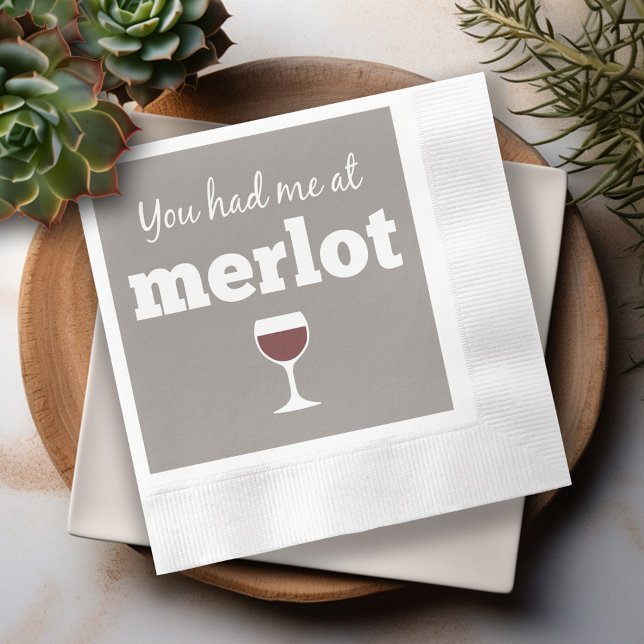 Servilleta De Papel Cita divertida de vino - Me tenías en Merlot (Funny Wine Napkins)