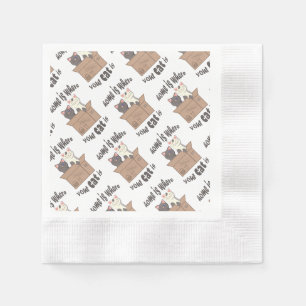 Servilleta De Papel Cita divertida Home es donde está tu gato