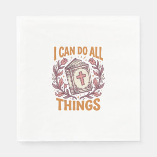 Servilleta De Papel Cita Floral Cristiana de Fe Diseño de Camiseta Vin