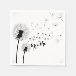 Servilleta De Papel Cita inspiradora BREATHE Dandelion moderno