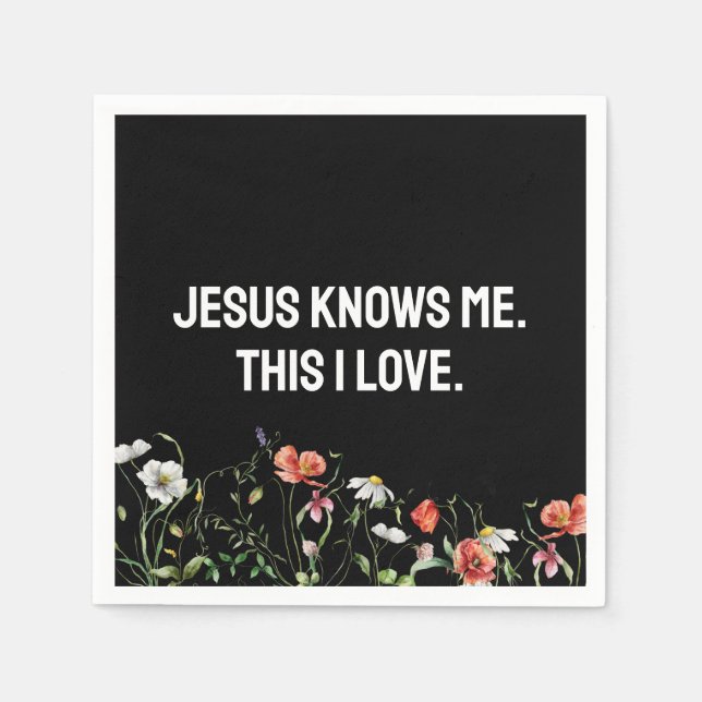 Servilleta De Papel Cita inspiradora con flores silvestres (Anverso)