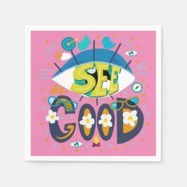 Servilleta De Papel Cita inspiradora positiva rosa verano vibrante