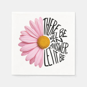 Servilleta De Papel Cita Inspiradora y Margarita Rosa