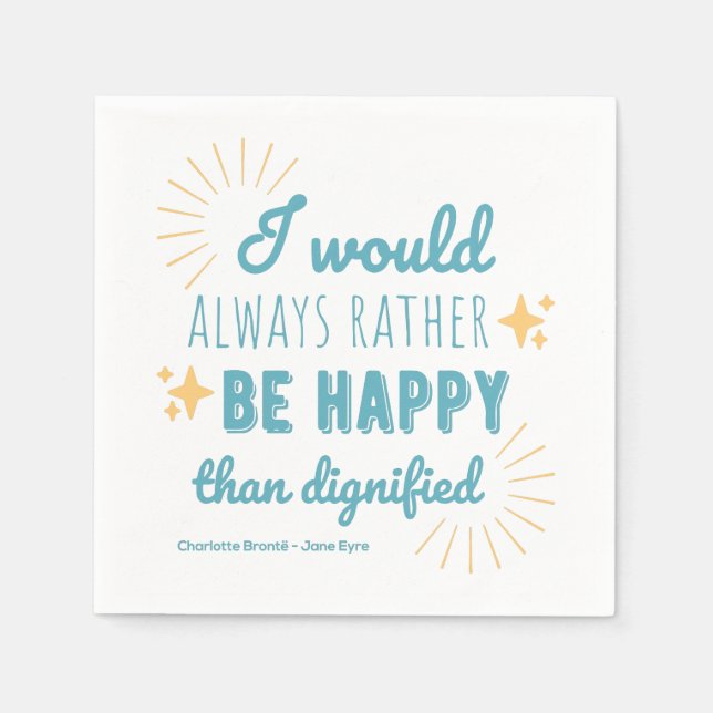Servilleta De Papel Cita Jane Eyre I - Edición Azul (Anverso)