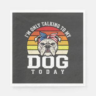 Servilleta De Papel Cita Retrodivertida Amante Perro Bulldog