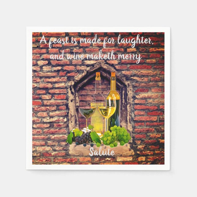 Servilleta De Papel Cita vitivinícola italiana sobre servilletas Fiest (Anverso)