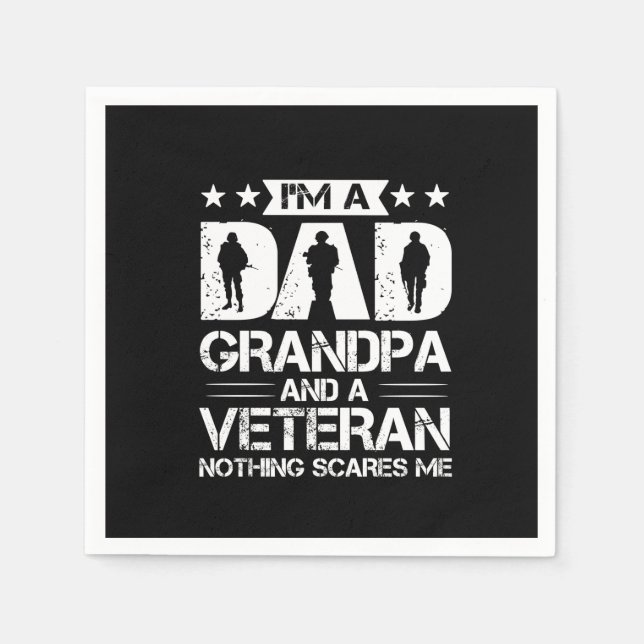Servilleta De Papel Citas de abuelo | Soy Papá Y Veterano (Anverso)