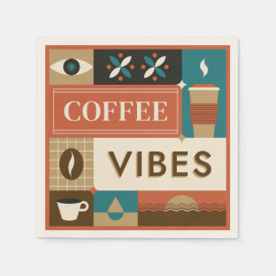 Servilleta De Papel Citas de café coloridas