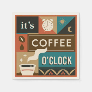 Servilleta De Papel Citas de café coloridas