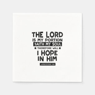 Servilleta De Papel Citas de Lamentaciones 3:24 El Señor es Mi Porción