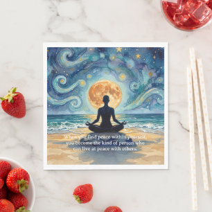 Servilleta De Papel Citas de Yoga Meditación Cielo Nocturno Estrellado
