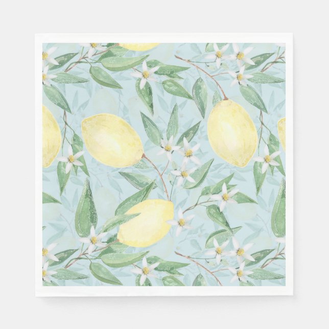 Servilleta De Papel Cítrico amarillo limón fresco (Anverso)