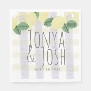 Servilleta De Papel Cítricos modernos de guirnalda de limón gris amari