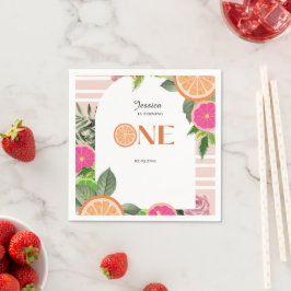 Servilleta De Papel Cítricos Tropicales Bebé primer cumpleaños acuarel