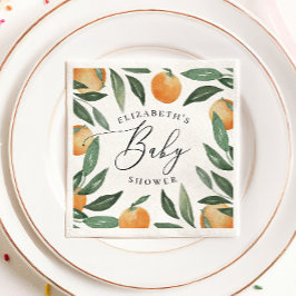 Servilleta De Papel Citrus acuarela guión de jardín floral ducha de be