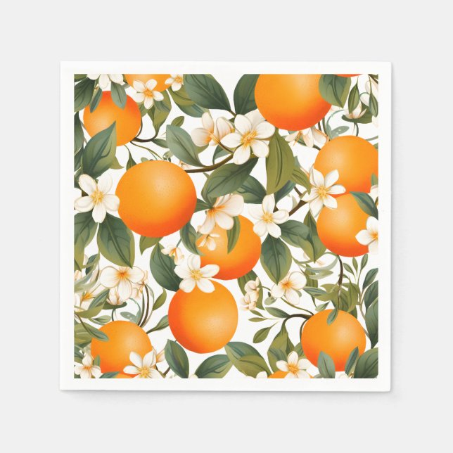 Servilleta De Papel Citrus botánico pequeño Naranja (Anverso)