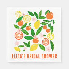 Servilleta De Papel Citrus Celebration Custom Name BRIDAL SHOWER