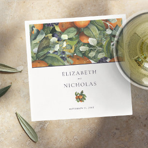 Servilleta De Papel Citrus Floral   Boda botánico