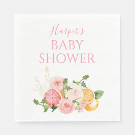 Servilleta De Papel Citrus Floral Fruit Baby Shower