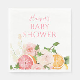Servilleta De Papel Citrus Fruit Rosa Baby Shower