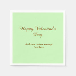 Servilleta De Papel Citrus green brown happy Valentine's day simple