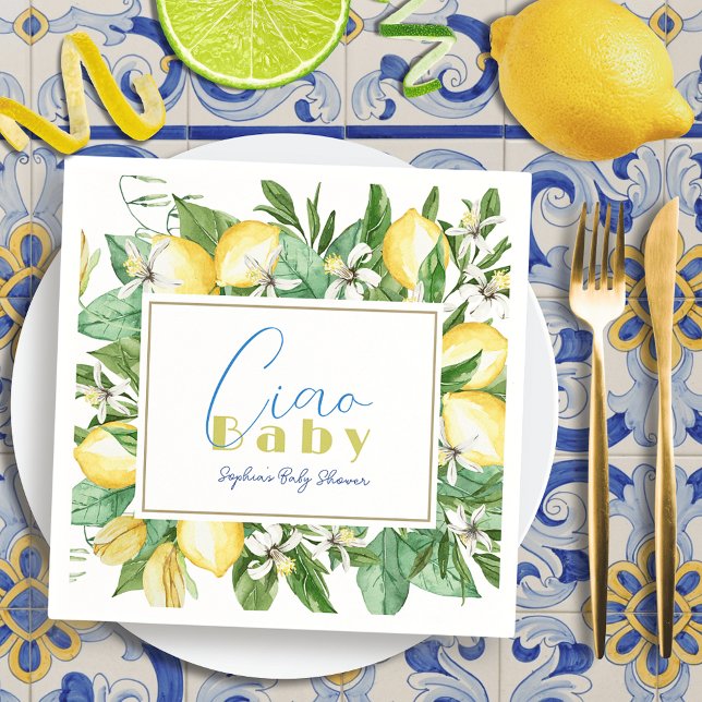 Servilleta De Papel Citrus Lemon Baby Shower (Subido por el creador)