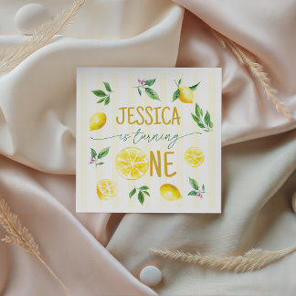 Servilleta De Papel Citrus Lemon Birthday Party Napkins