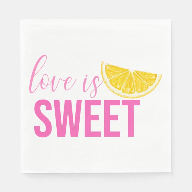 Servilleta De Papel Citrus Lemon Boda Bridal Shower Boho Pink (Anverso)