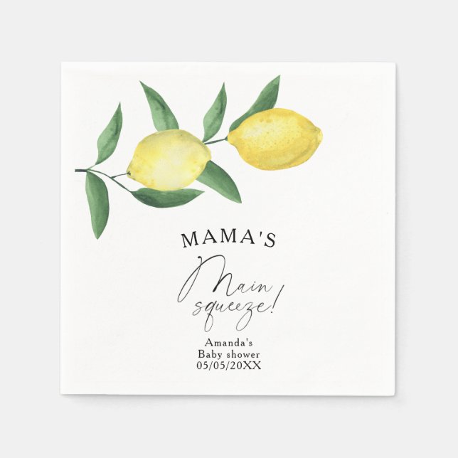 Servilleta De Papel Citrus Lemon - La principal ducha de bebé exprimid (Anverso)