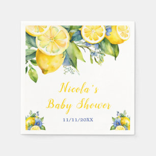 Servilleta De Papel Citrus Lemon Mediterranean Baby Shower