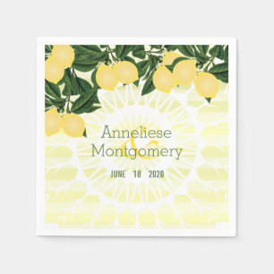 Servilleta De Papel Citrus Lemons con rayas - Boda