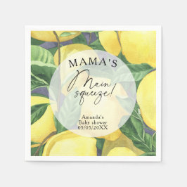 Servilleta De Papel Citrus Limón - Baby shower de la mamá de la naranj