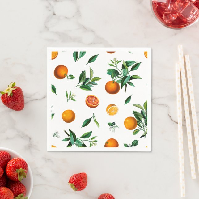 Servilleta De Papel Citrus Naranja Fiesta Napkin (In situ)