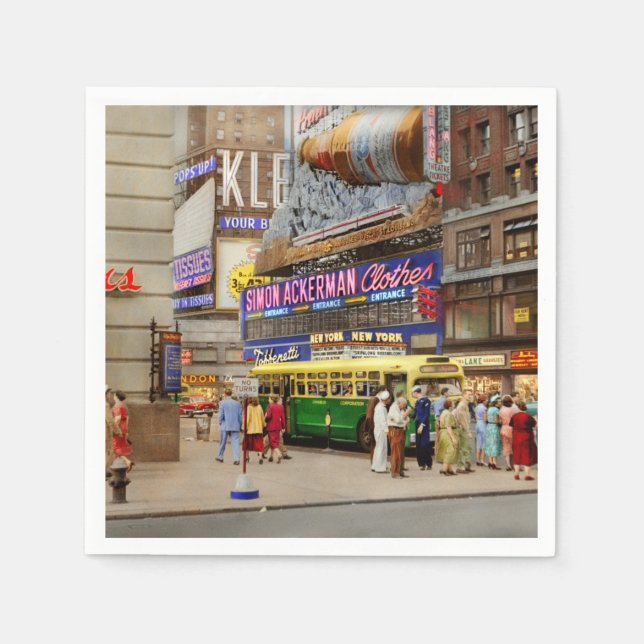 Servilleta De Papel City - Manhattan, NY - 43 y Broadway 1952 (Anverso)