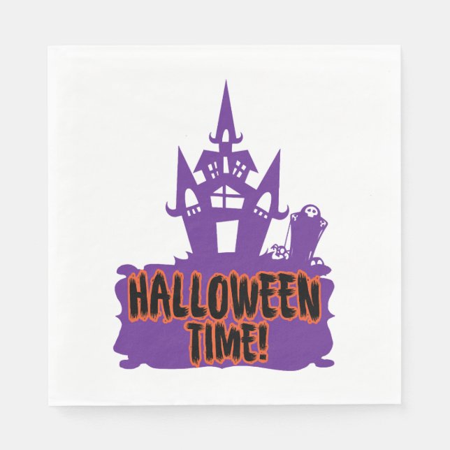 Servilleta De Papel Ciudad de Halloween (Anverso)